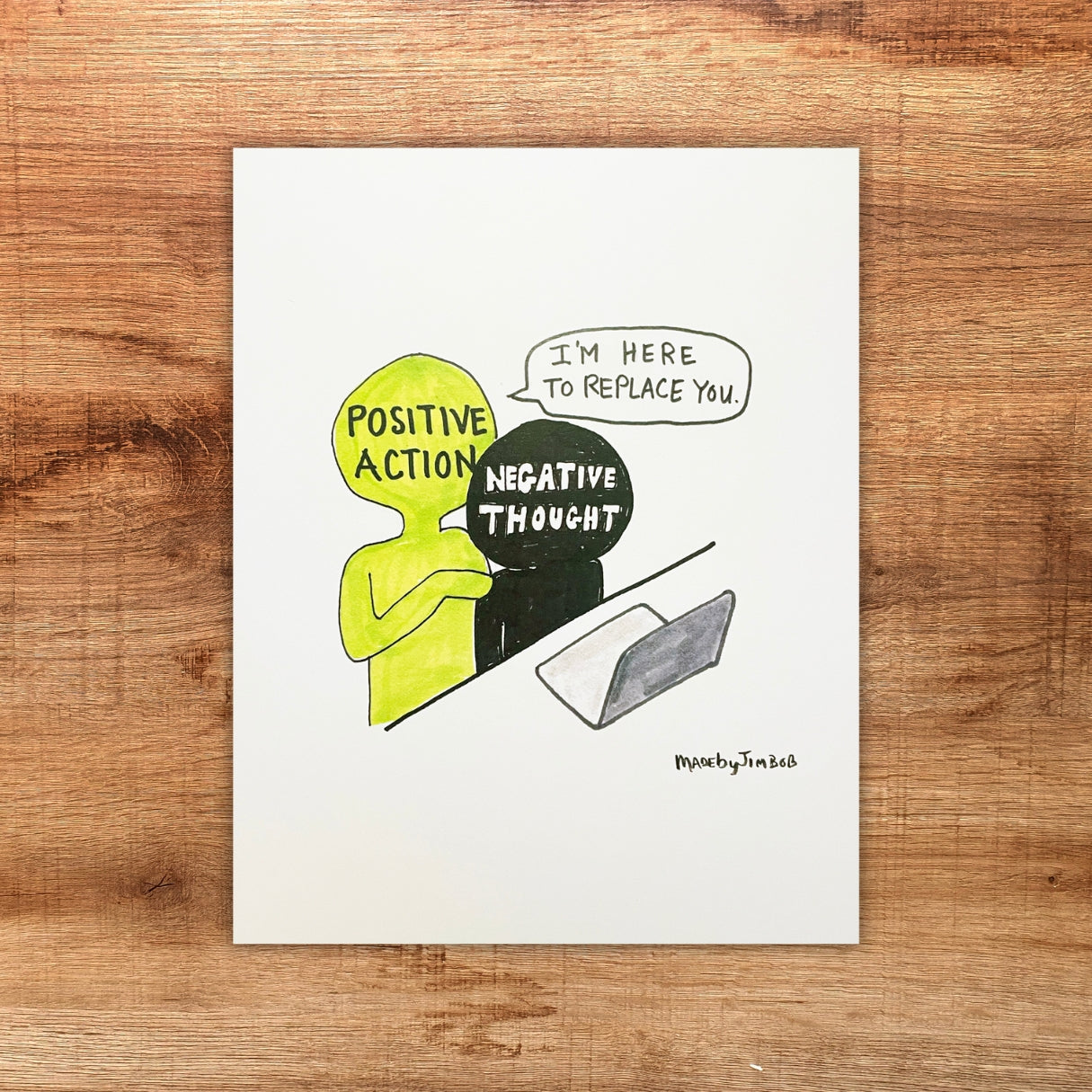 "Action vs Thought" 8x10in Print - Classic Art Print