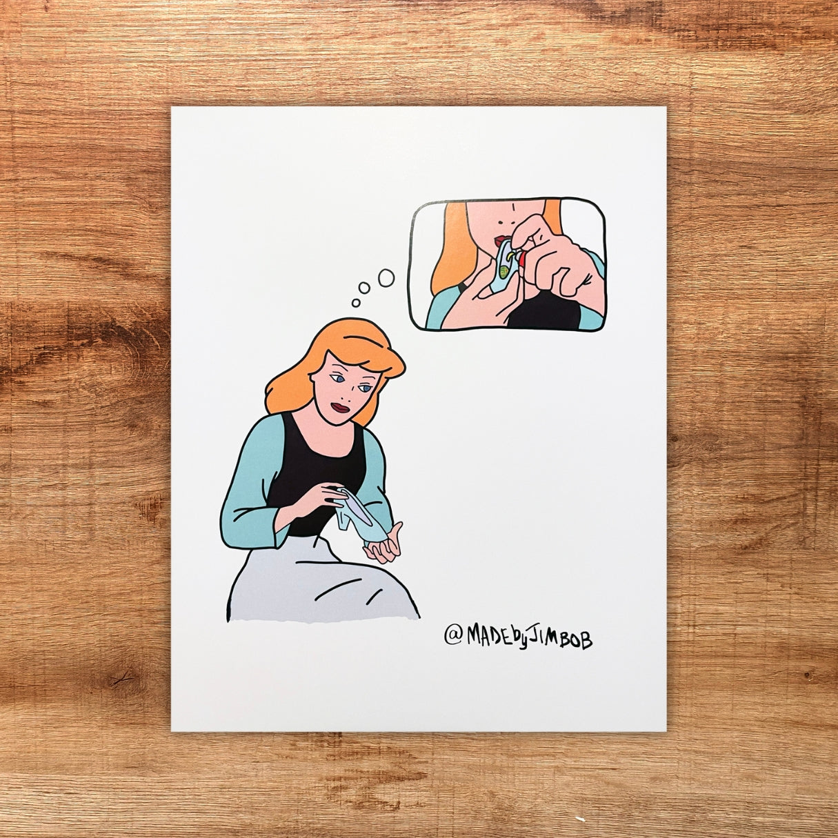 "Glass Slipper - Cinderella" 8x10in Print - Classic Art Print