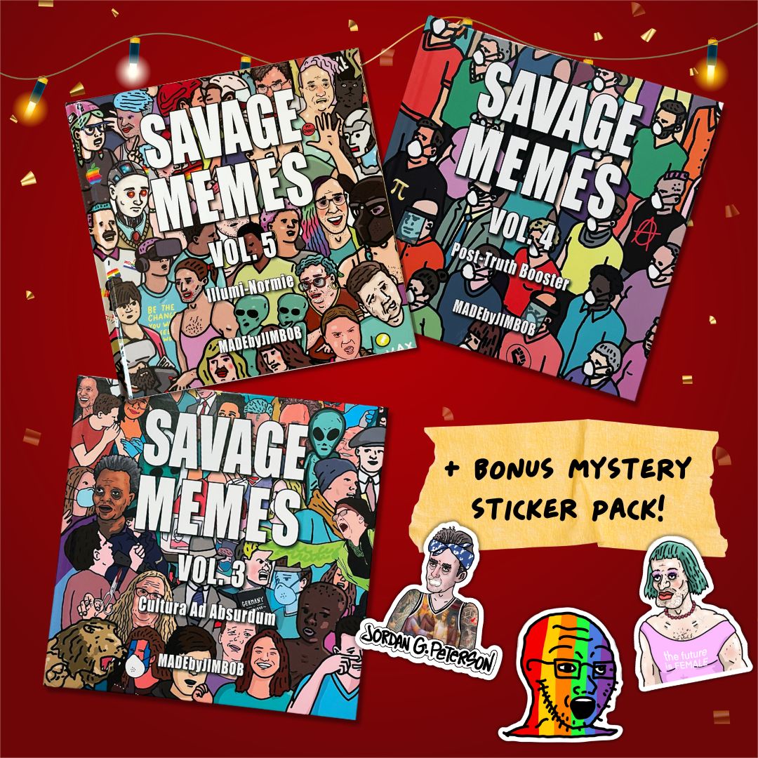 3 BOOK BUNDLE - SAVAGE MEMES VOL. 3/4/5 + MYSTERY STICKER PACK!